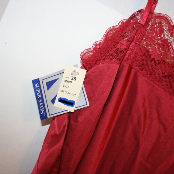 Dan River Super Satin Red  Sexy Lace Trim Camisole SZ 38 - Picture 4 of 6